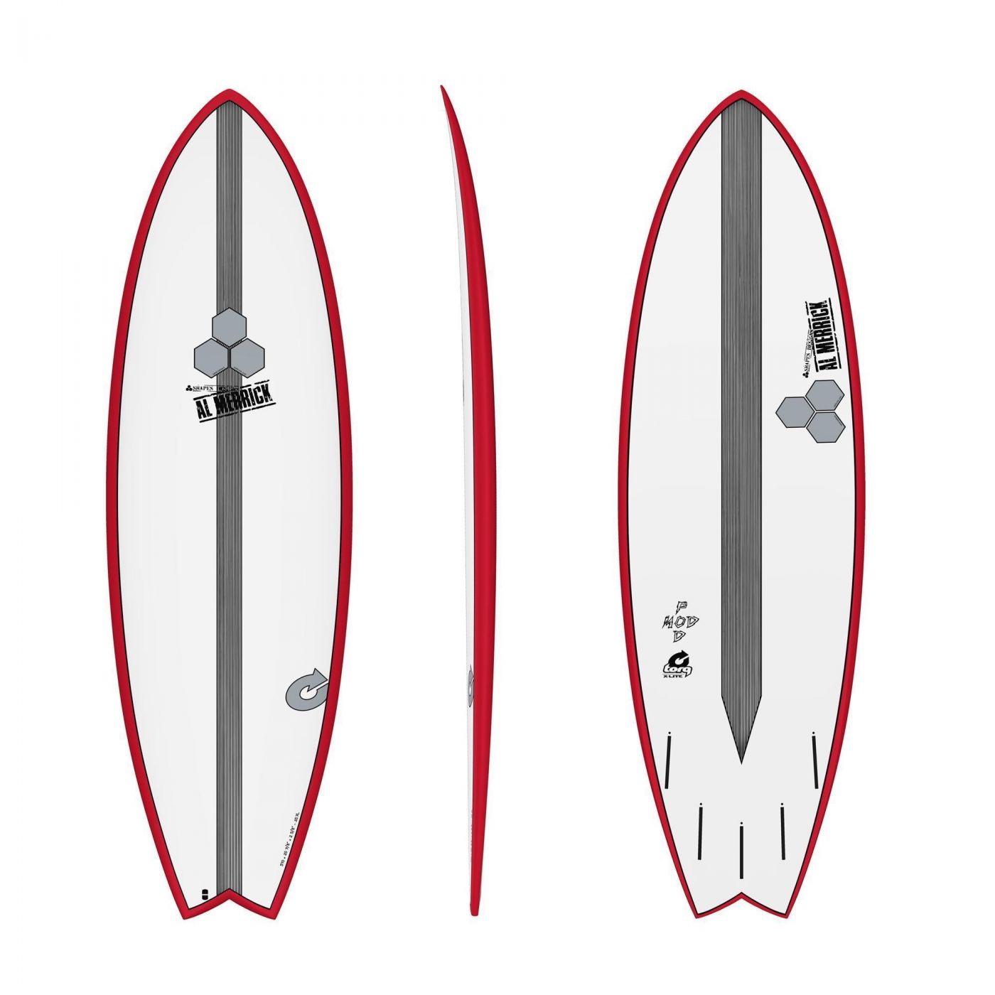 Surfboard CHANNEL ISLANDS X-lite Pod Mod 6.2 rood