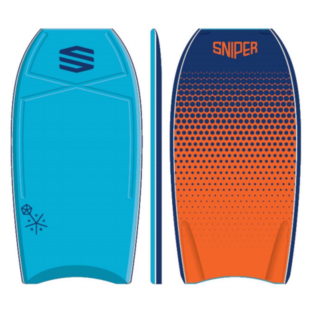 SNIPER Bodyboard Vyrus PE 40 Dots blauww Orange