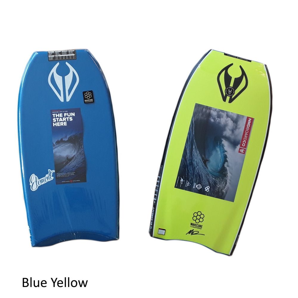 Bodyboard Blue Yellow PE with stringer